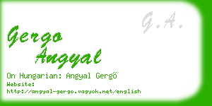gergo angyal business card